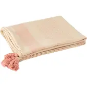 J-Line throw mik katoen /roze 130x180x1cm
