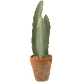 J-Line Cactus 3 stuks in pot - kunststof - groen - 47 cm
