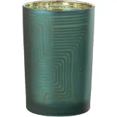 J-Line Windlicht zigzag glas groen large