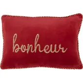 Jline Kussen bonheur textiel rood/goud