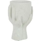 J-Line Bloempot handen cement wit small