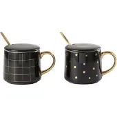 Jline Tassen amelie porselein zwart assortiment van 2