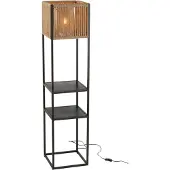J-Line Lamp square iron/jute natural/black
