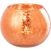 J-Line 48616 Theelichthouder Bal Craquelé Glas Goud Large - 15 x 15 x 12 cm