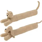Jline Tochtrol hond/kat bouclé beige assortiment van 2