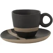 Jline Kop+schaal keramiek zwart/taupe