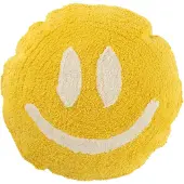 Jline Kussen smiley getuft katoen geel/wit