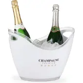 Relaxdays Champagnekoeler, Flessenkoeler, Wit