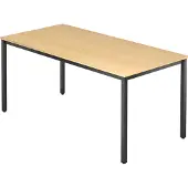 Hjh OFFICE PRO DORAN DQ16 D | 160x80 | Zwart - Esdoorn 160 x 80 met vierkante buis / Zwart