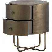 Woood Glossy Rond Kastje - Metaal - Antique Brass - 48x39x39