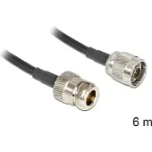 DeLOCK WiFi-antenne Aansluitkabel [1x N-stekker - 1x N-bus] 6 m Zwart