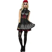 Smiffys Fever Day Of The Dead Kostuum Dames - Maat S