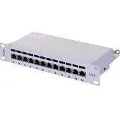 Lanberg Patchpaneel 25,40cm (10"), 12 poort 1U, cat.6, grijs, Server accessoires, Grijs