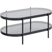 Molecule Ovale Salontafel Bayonne Smoked Tempered Glass