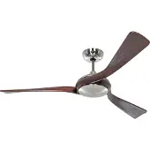 CasaFan Plafondventilator voor binnen, chroom, hout, DC-motor, Ø 140 cm - , Eco Interior, Hout, Woonkamer, Hout, Modern
