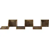 En.casa Wandplank wandrek zigzag 123x19,5x19,5 cm walnoot