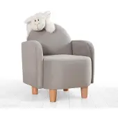 Emob Fluffe Kindervleugelstoel | 100% KATOEN | Grijs