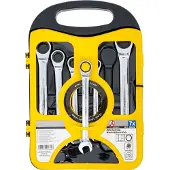 Bgs Spanner, Ratelring steeksleutelset SW 8 - 19 mm 7 stuks. (12 mm, 19 mm, 8 mm, 13 mm, 17 mm, 14 mm, 10 mm)