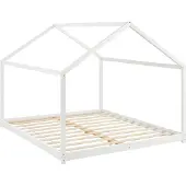 En.casa Kinderbed Cerro huisbed met lattenbodem 160x200 cm wit