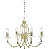 Elstead Lighting LED Kroonluchter | 8X E14 Max 60W | Dimbaar | Polished Brass