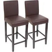 MCW Set van 2 barkrukken Barkruk M37 kunstleer ~ bruin, donkere poten