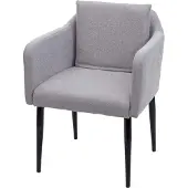 MCW Eetkamerstoel -H93, keukenstoel fauteuil stoel ~ stof/textiel lichtgrijs