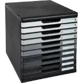 Exacompta MODULO A4-ladebox grijs tinten, 10 gesloten laden A4/A4+, geruisloos, veiligheidsstop, stapelbaar