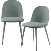 En.casa Eetkamerstoel set van 2 Kangasala 81x45x52 cm grijsgroen