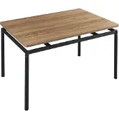 En.casa Eettafel Hemnes 120x70x75 cm eikenkleurig en zwart