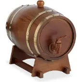 Relaxdays Houten vat, Drankautomaat, Bruin