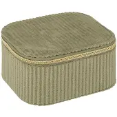 Atmosphera Sieraden/bijouterie kistje - 9 x 5 x 11 - groen - juwelenkistje met rits - vakjes indeling