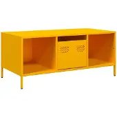 vidaXL Salontafel 101,5x50x43,5 cm koudgewalst staal mosterdgeel