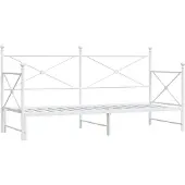 vidaXL Slaapbank met onderschuifbed zonder matras 80x200 cm staal wit