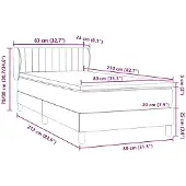 vidaXL Boxspring met matras fluweel donkergrijs 80x210 cm