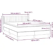 vidaXL Boxspring met matras fluweel roze 160x210 cm