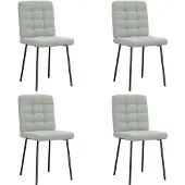 vidaXL Eetkamerstoelen 4 st fluweel lichtgrijs