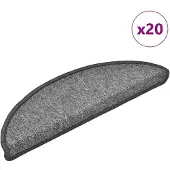 vidaXL Trapmatten 20 st 56x17x3 cm donkergrijs halfrond