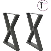 vidaXL Eettafelpoten 2 st 80x(72-73,3) cm staal antraciet