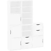 vidaXL Bijzetkastjes, 5 stuks, ODDA, wit, 40x24x79 cm, massief grenenhout