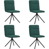 vidaXL Eetkamerstoelen 4 st stof donkergroen