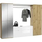 Ebuy24 Kledingkast Projekt X Emob - Artisan Oak & Wit - 243x193x34 Cm