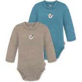 Normani Rompertje/body 'Tuai' donkerbeige / blauw / wit