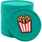 Combicraft patat munten turquoise Ø29mm enkelzijdig bedrukt - 100 stuks