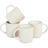 Beliani MUGWORT - Mokken set van 4 - Lichtbeige - Steengoed