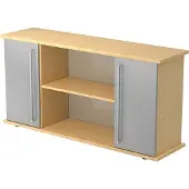 Hjh OFFICE PRO KAPA SB | Dressoir | met deuren - Esdoorn/Zilver Sideboard Chrome metaal handgreep