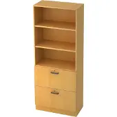 Hjh OFFICE PRO SIGNA G 7300 SG - Beuken Hoogte van de map | 5 OH Kast met ophangsysteem ( afsluitbaar) Greeplijst kunststof