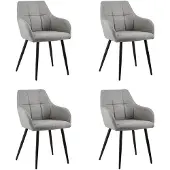 Kick Collection Set van 4 eetkamerstoel Nova - grijs