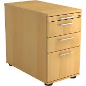 Hjh OFFICE PRO SIGNA SC40 RE - Rolcontainer Beuken Hout met ophangsysteem Rail handvat (kunststof)