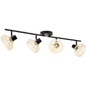 Brilliant 99740/76 Norah Plafondlamp Zwart/Natuur - 4 x E14