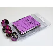Chessex Gemini zwart-paars/goud D10 Dobbelsteenset (10 stuks)